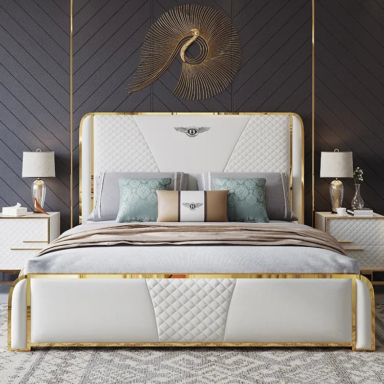 Urbane Modern Luxury Upholstered Bed In Leatherette