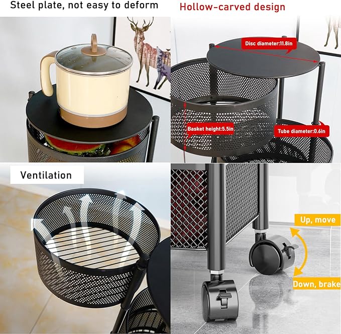 Manya Multifunctional Rotating Storage Cart