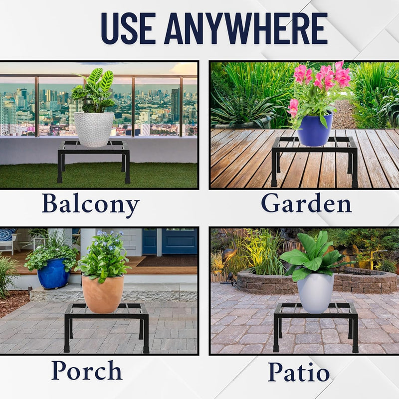 Niyara || Metal Planter Stand || Plant Stand for Pots|| Outdoor Plant Stand (set of 4, Square stand)