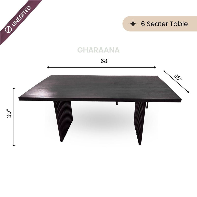 Flute Wooden Dining Table Set