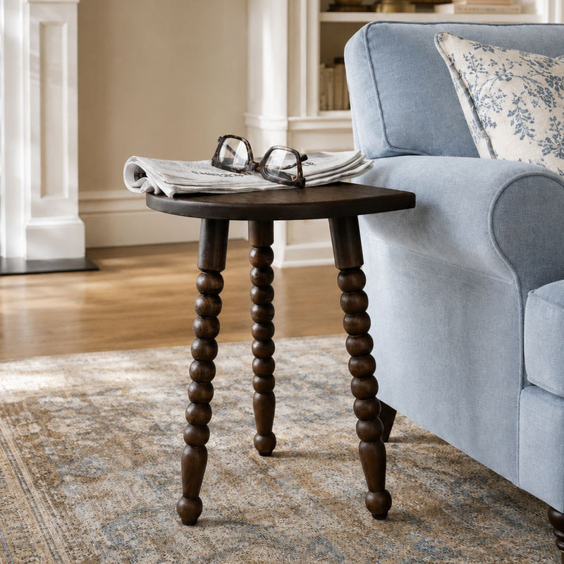 Swan Semi-circle Wooden Side Table