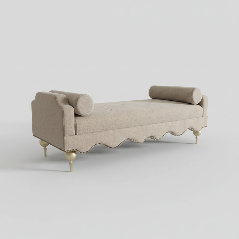 Ivory Wave Ottoman