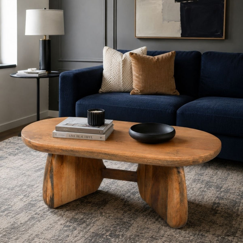 Toro Capsule top Solid Wood Center Table