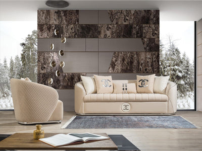 Channel Luxury Curved Arm Sofa Set