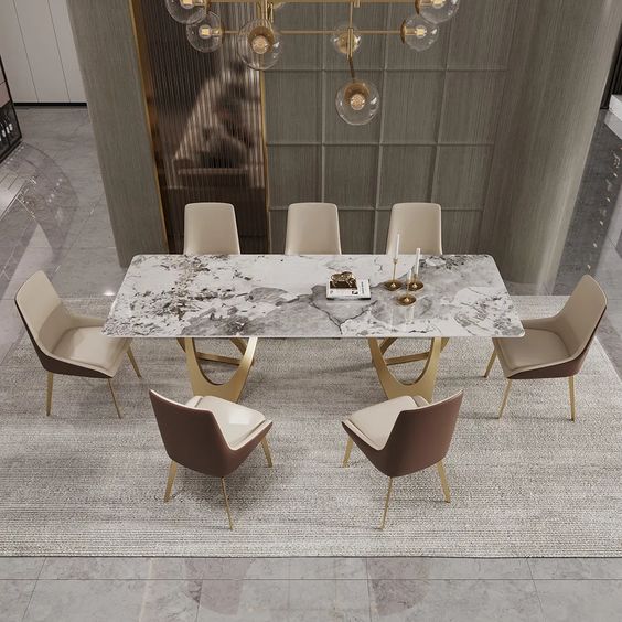 Serene Contemporary Luxury 8 Seater Dining Table Set Final Part Pay