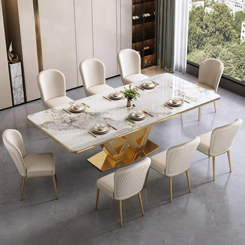Pedestal Metal Luxury Modern Dining Set Part Pay