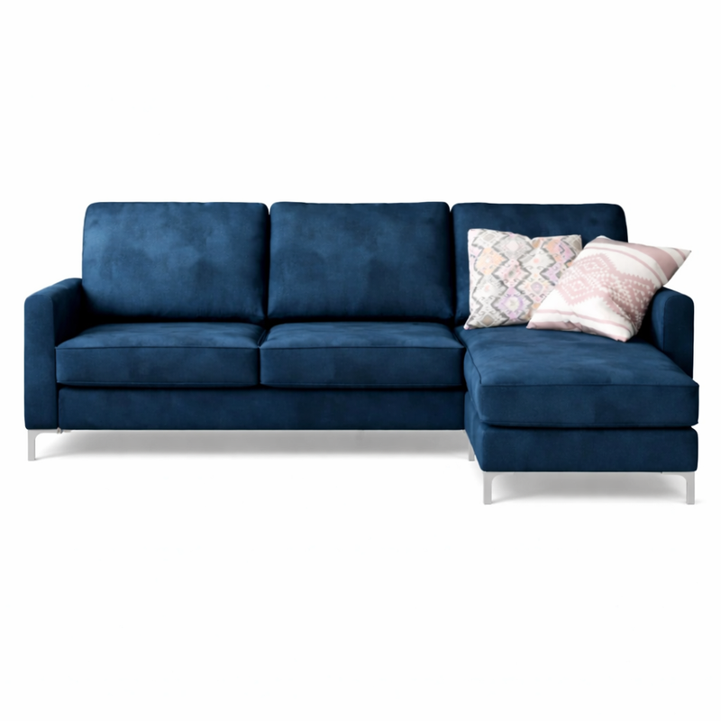 Mezie Upholstered Velvet L-Shaped Sofa
