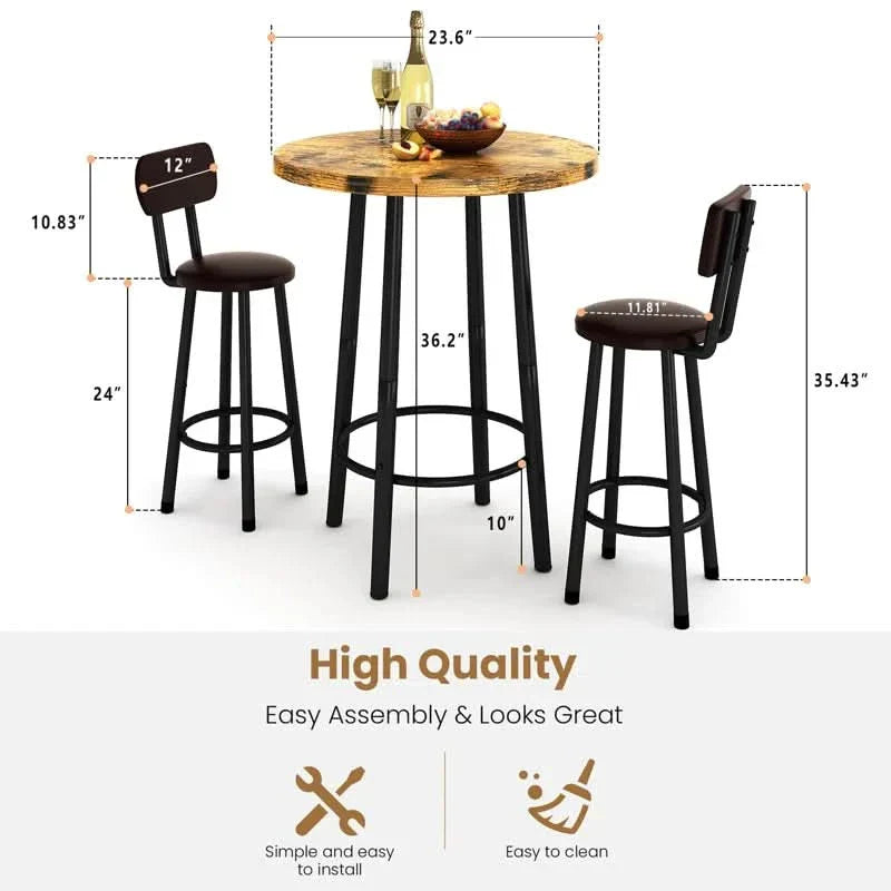 Xalope 2 Seater Dining Set - Wooden Empiro