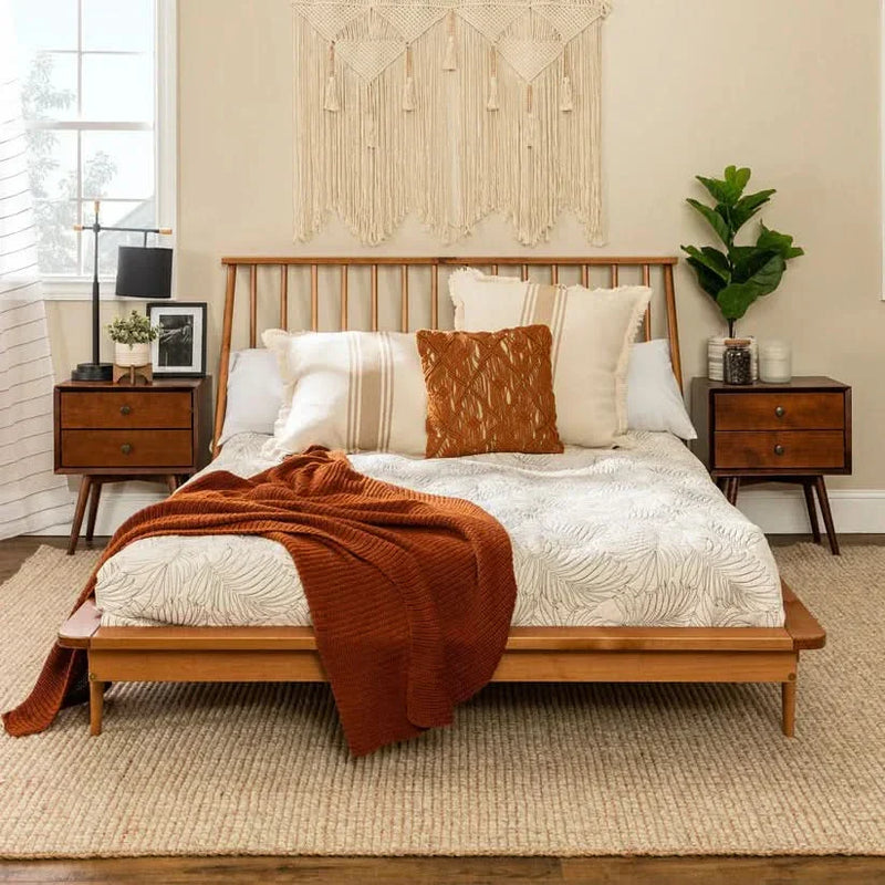 Devik Solid Wood Queen Bed - Wooden Empiro