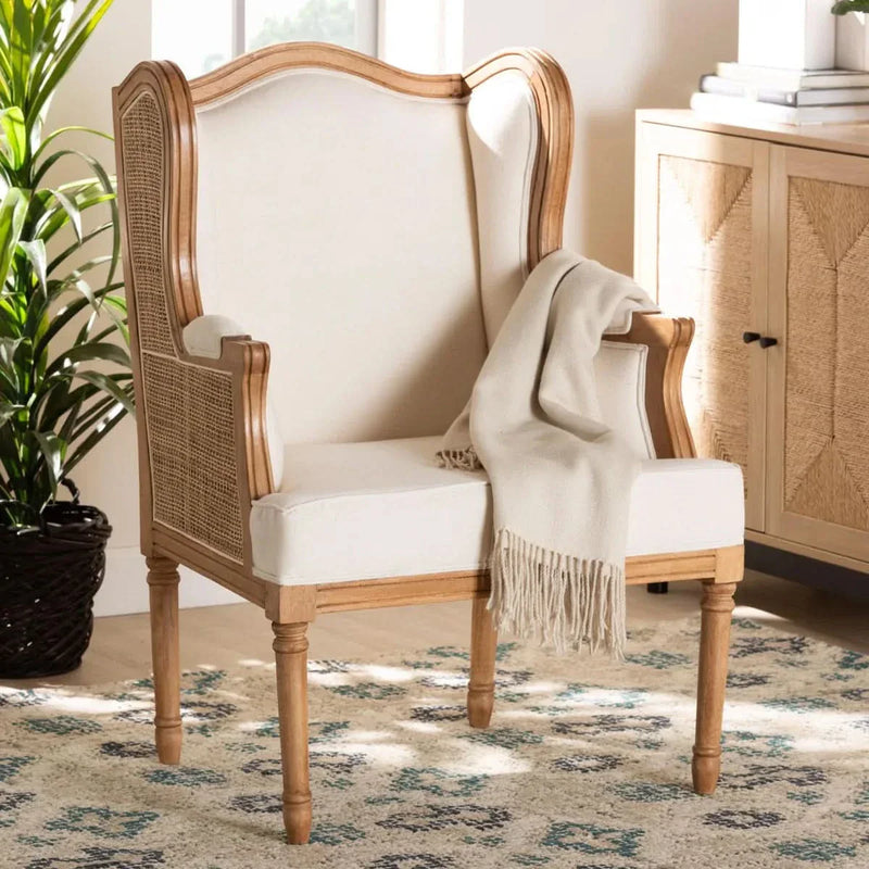 Rattan and Bayur Wood Armchair – Natural Accent Seating