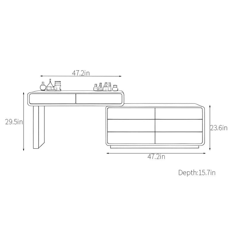 Modern Minimalist Vanity and Dresser Set