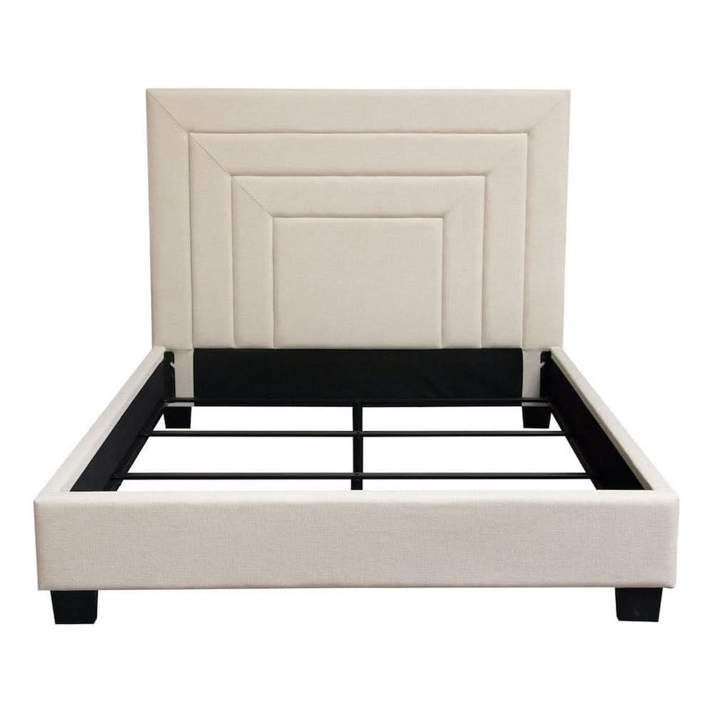 Fimpod Cream Fabric Low Profile Bed