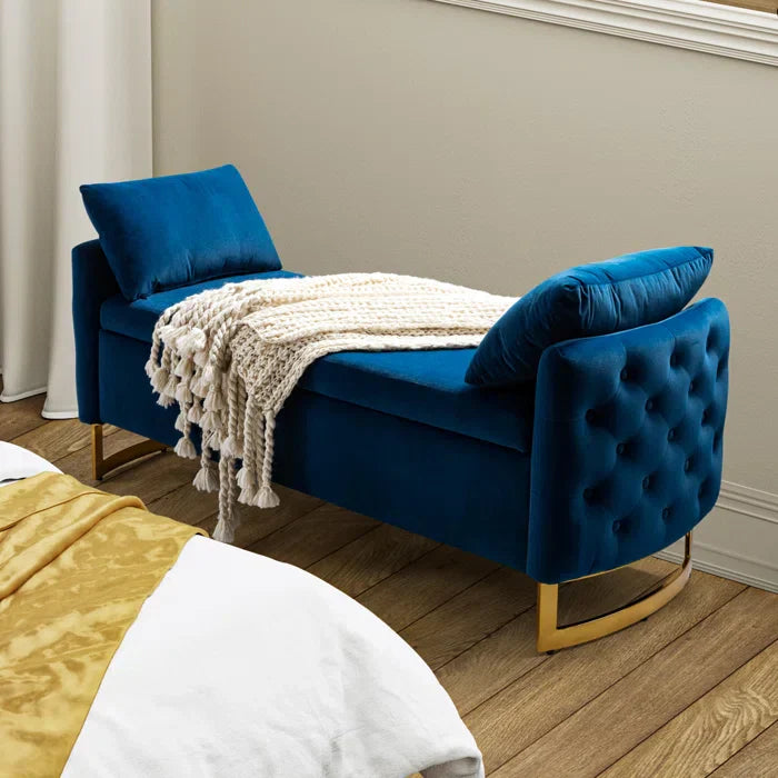 Hekil Upholstered Flip Top Storage Bench with Two Pillows - craft decor