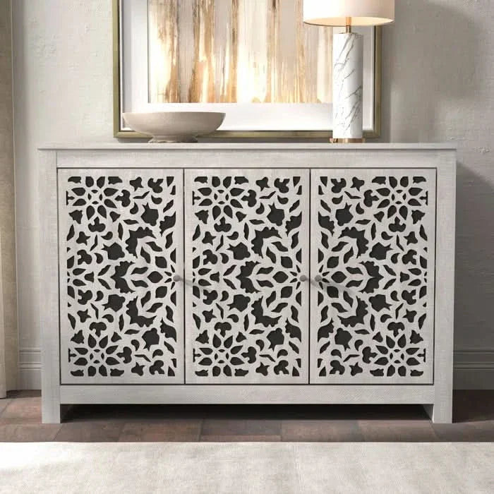 Traditional Sideboard with Floral Cutout Doors