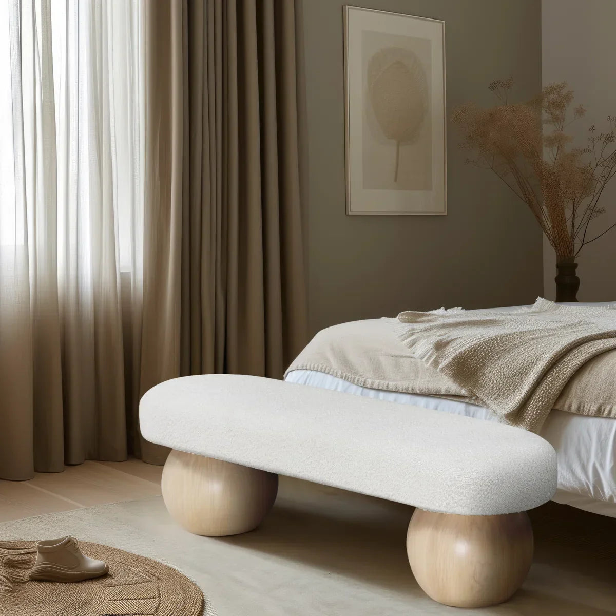 Henik Modern Upholstered Bench - craft decor