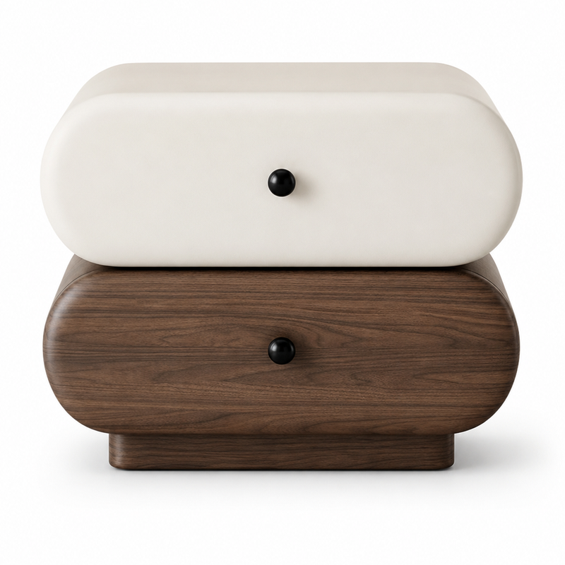 The Orvyn Luxury Bedside Table — Modern Wooden Nightstand with 2 Drawers
