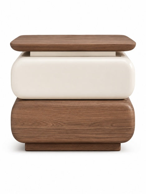 The Solvane Side Table — Modern Bedside Table with 2 Drawers & amp; Smart LED