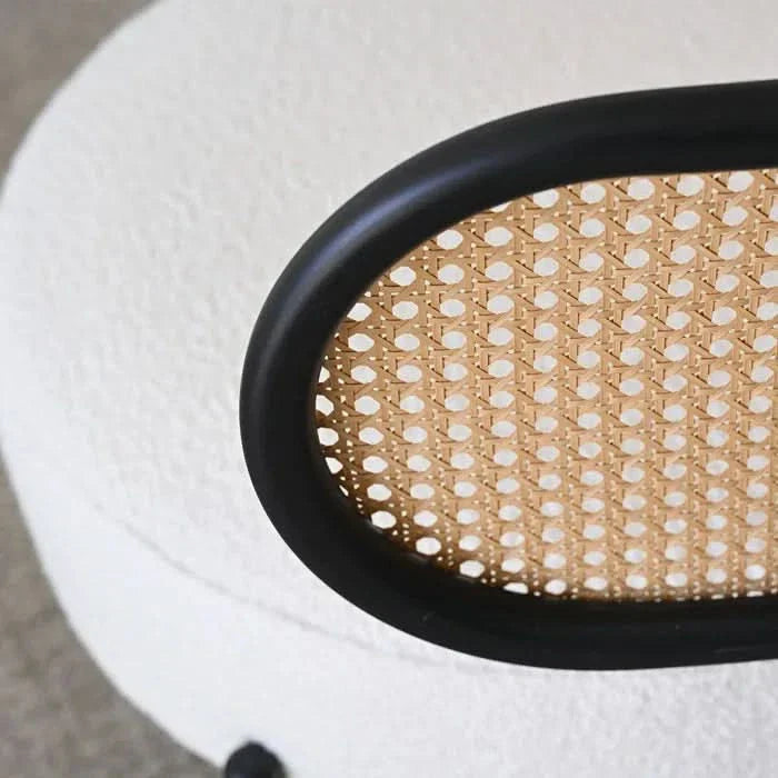 Kaizune Armchair with Rattan Back – Stylish Accent Chair