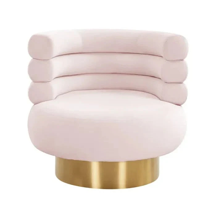 Kenteen Upholstered Swivel Barrel Chair for Modern Living - Wooden Empiro