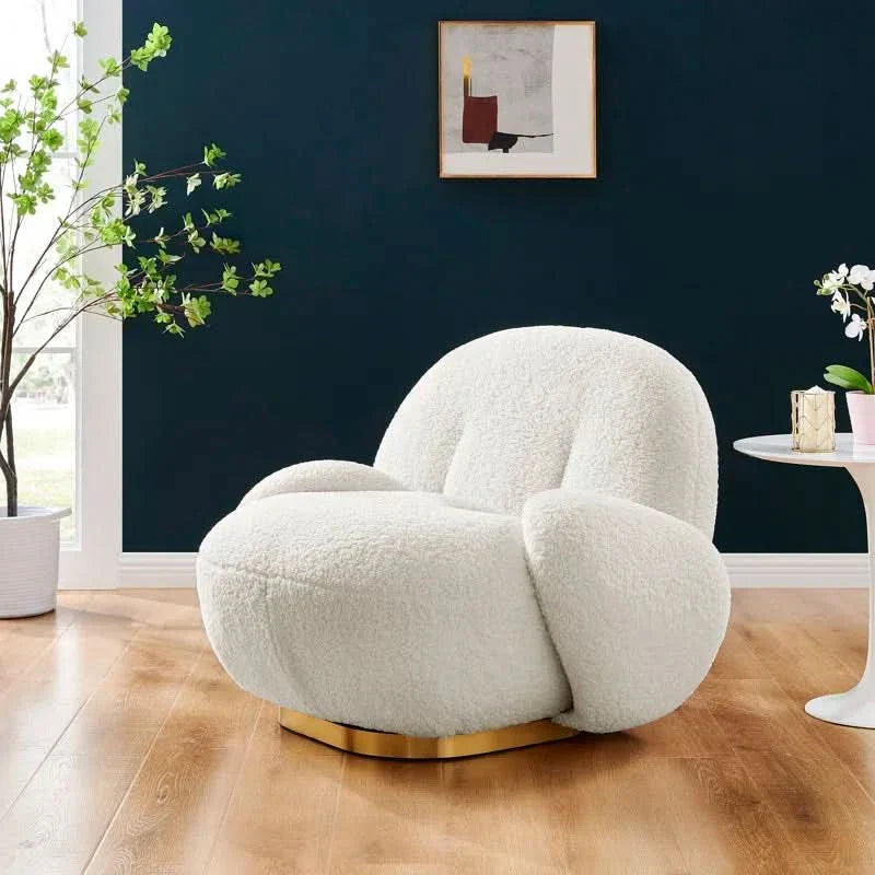 Sherrry Upholstered Swivel Accent Chair - Wooden Empiro