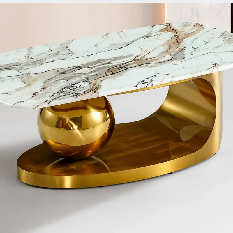 Numera Modern Marble Top Center Table - Wooden Empiro