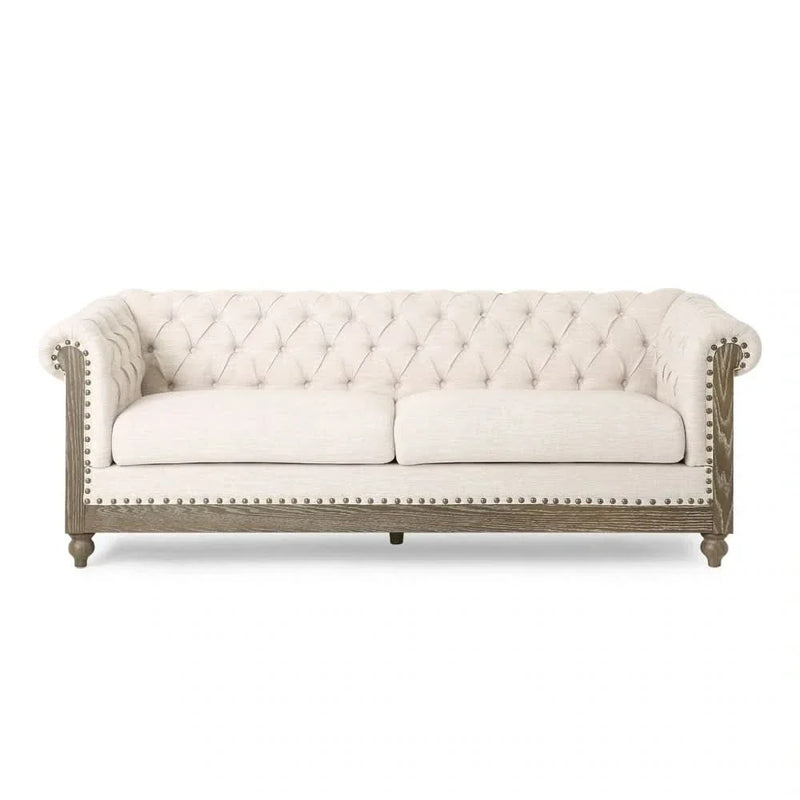 Wikky Trim Chesterfield Sofa - Wooden bazar