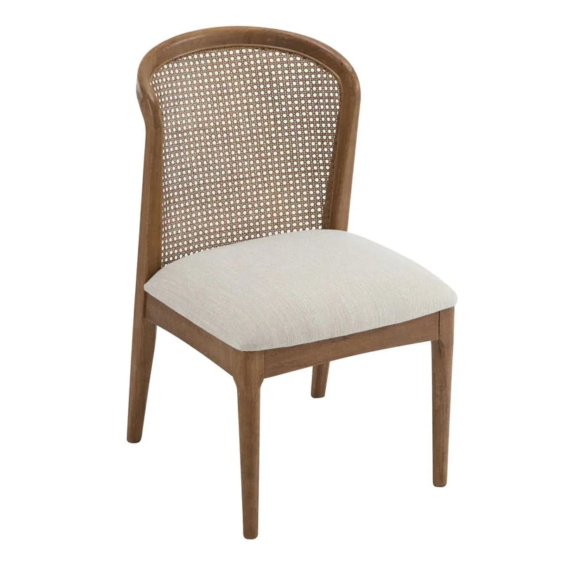 Wood & Rattan Dining Chairs (Set of 2)