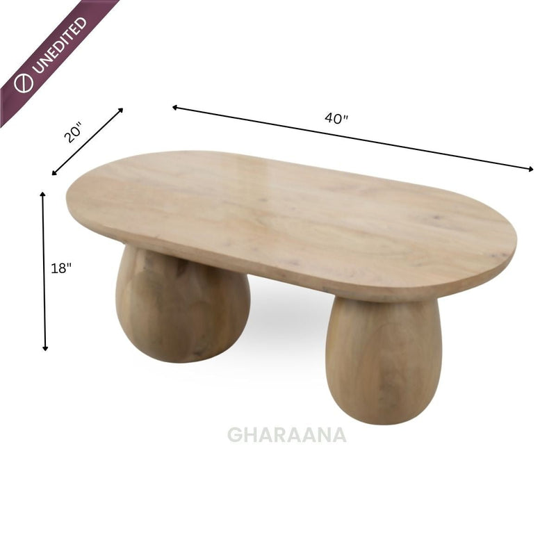 Akira Oval top Solid Wood Center Table