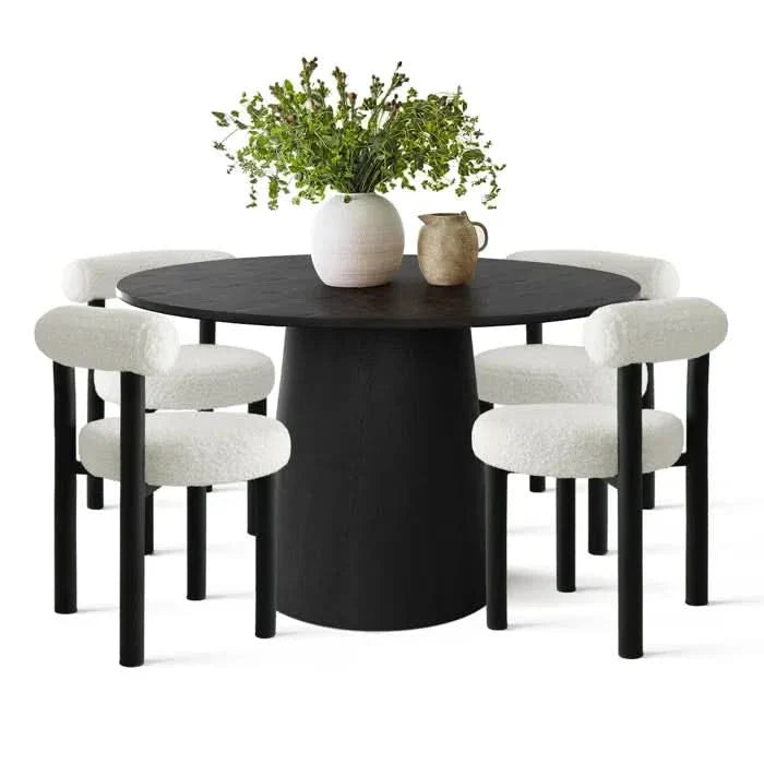 Jarilos 4 Seater Pedestal Dining Set for Modern Living - Wooden Empiro