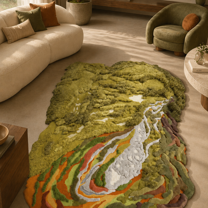 The Pinnacle Rug — Luxury Hand-Tufted Topographic Landscape Area Rug