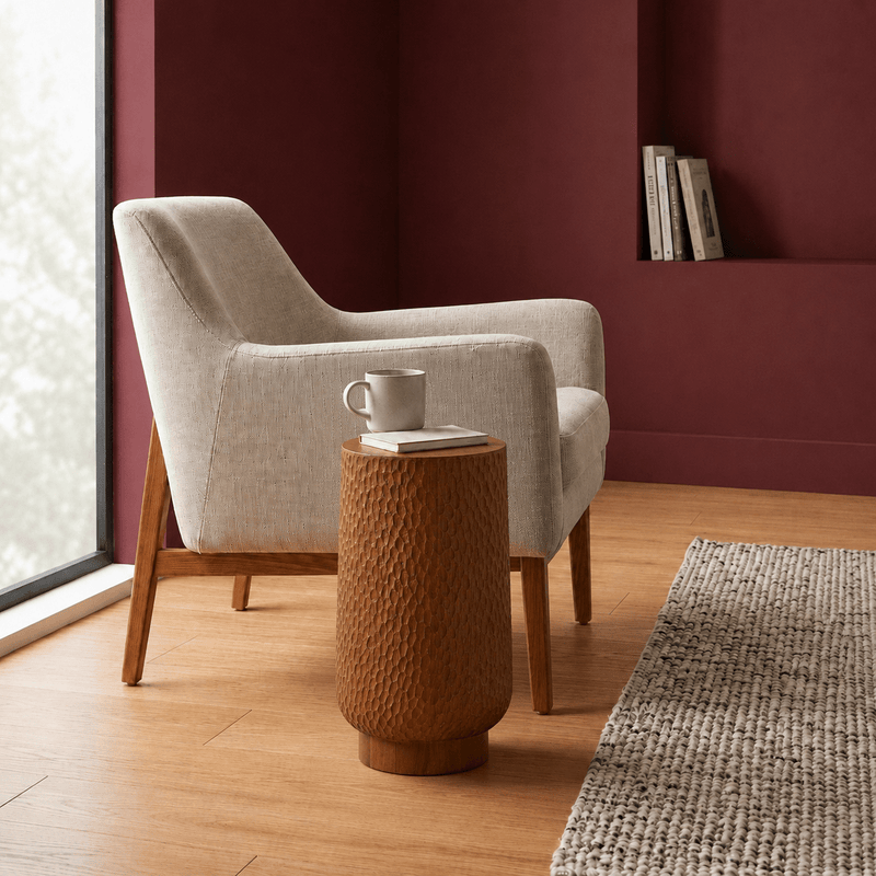 Noor Carved Wooden Side Table