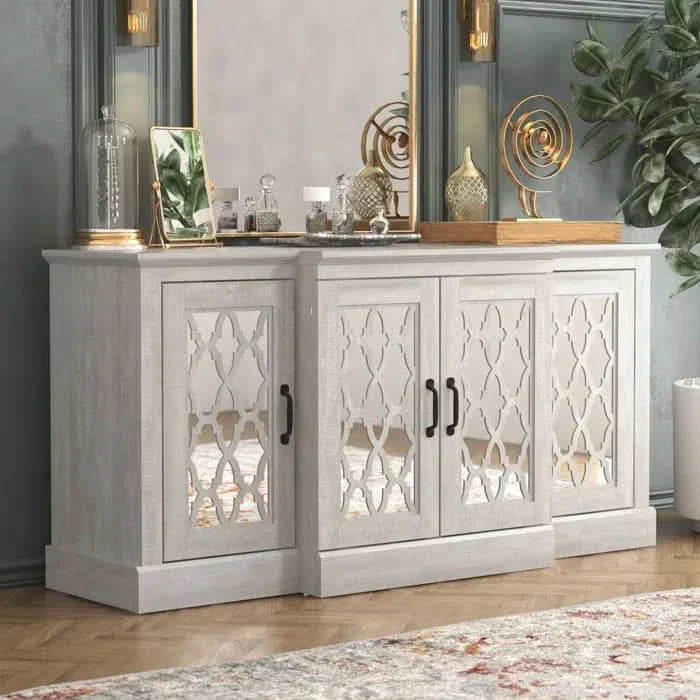 Solid Wood Wide Sideboard – Durable Buffet Cabinet