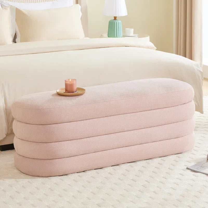 Efel  Polyester Upholstered Storage Bench - craft decor