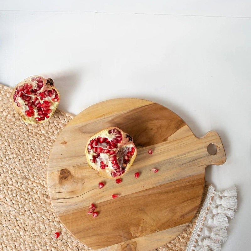 TEAK WOOD ROUND CHOPPING BOARD II WOODEN CUTTING BOARD