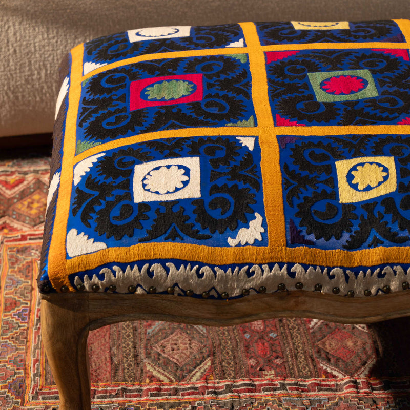Suzani Ottoman - Blue