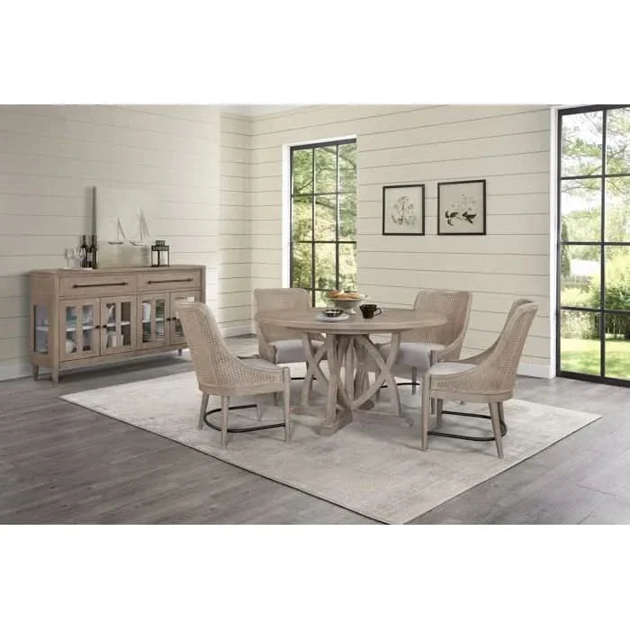 Wooden Cane Back Chairs (Set of 2) – Classic Seating with Natural Style
