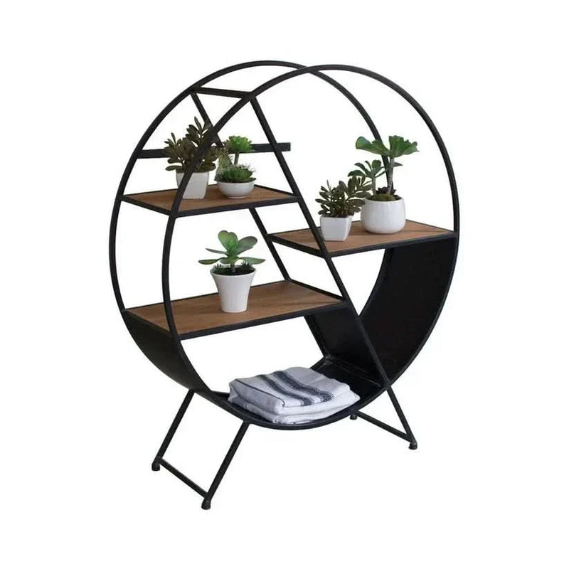 Display Rack In Iron And Solid Wood - Wooden Empiro