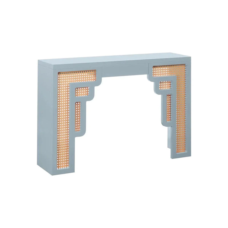 Natural Rattan Console Table Handwoven Design