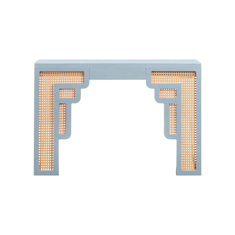 Natural Rattan Console Table Handwoven Design