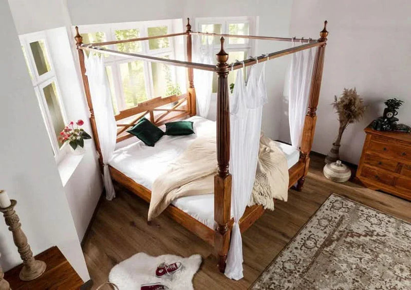 Krishu Solid Wood Poster Bed - Wooden Empiro