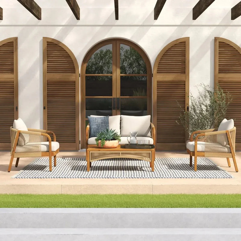 4 - Person Modular Patio Conversation Sets with Cushions