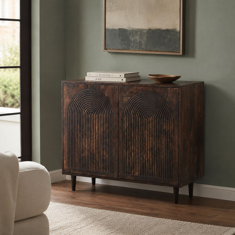 Flute Wooden Storage Cabinet
