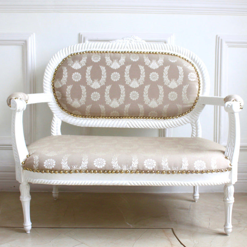 Beautiful & delicate Louis XVI petite settee / sofa for children