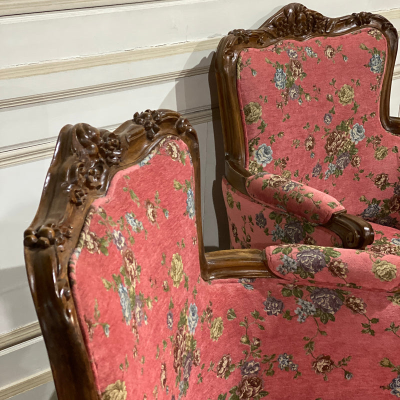 Pair of armchairs with significant Louis XV features