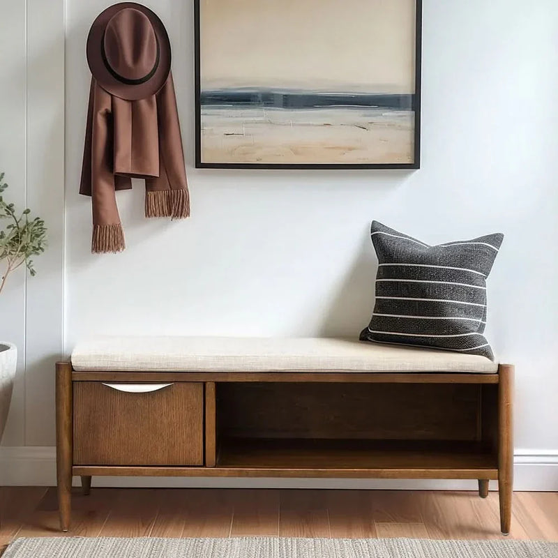 Ruvert Accent Bench with Storage and Upholstered Cushion