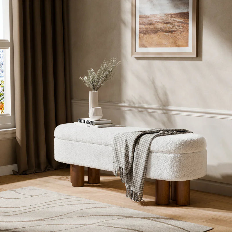 Gang Upholstered Flip Top Storage Bench with Solid Wood Leg - craft decor