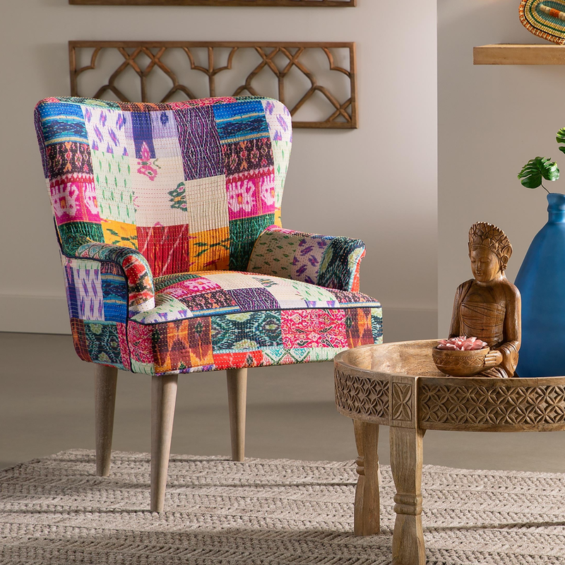 Kantha Wing Accent Chair