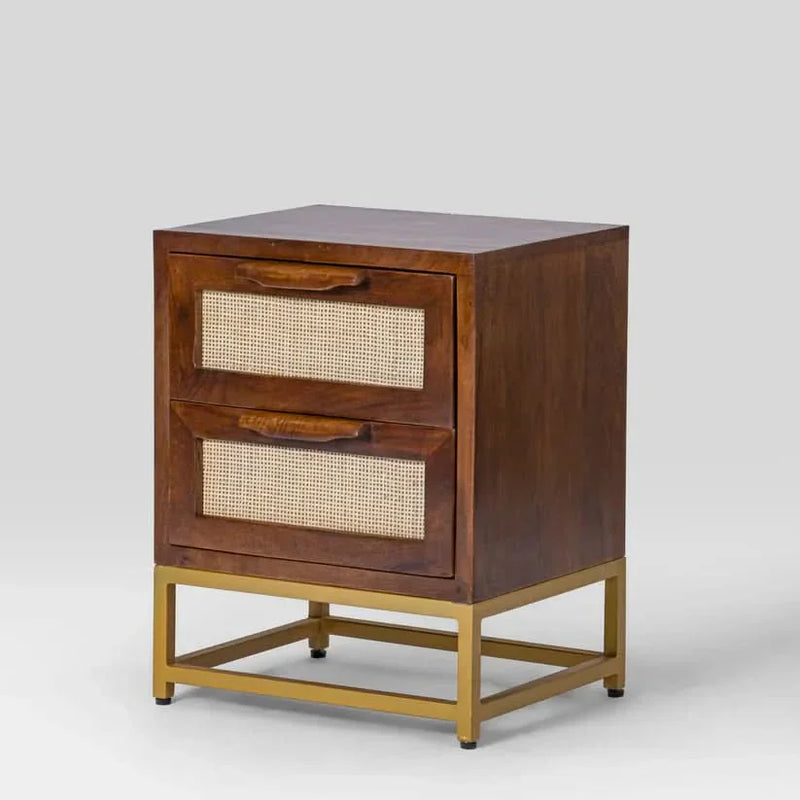 Cevior Rattan Bedside Table - Wooden Empiro