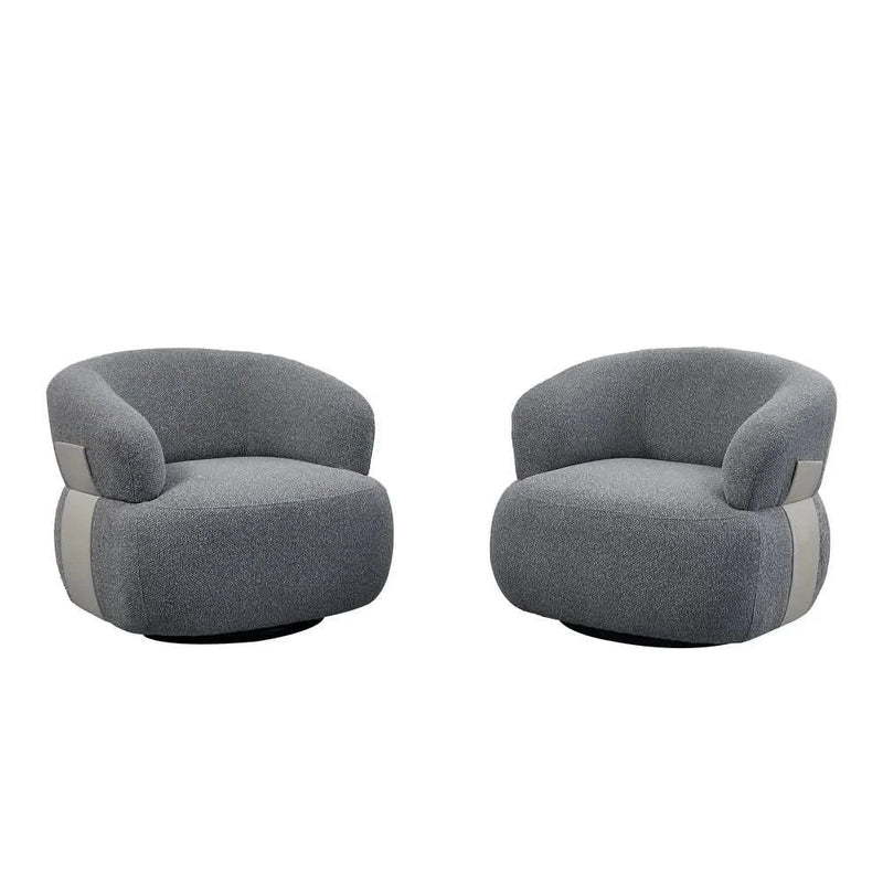 Rokky Swivel Modern Barrel Chair Accent Chair set of 2