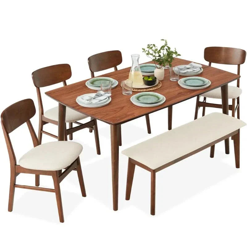 Minamilast 6 Seater Dining Table Set - Wooden Empiro